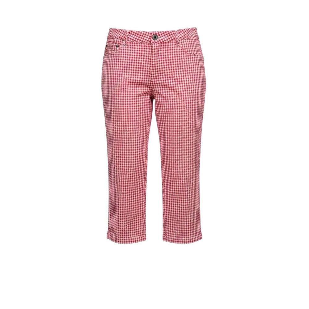 Lee Women's Red & White Gingham Check Capri Pants Cropped Size 12